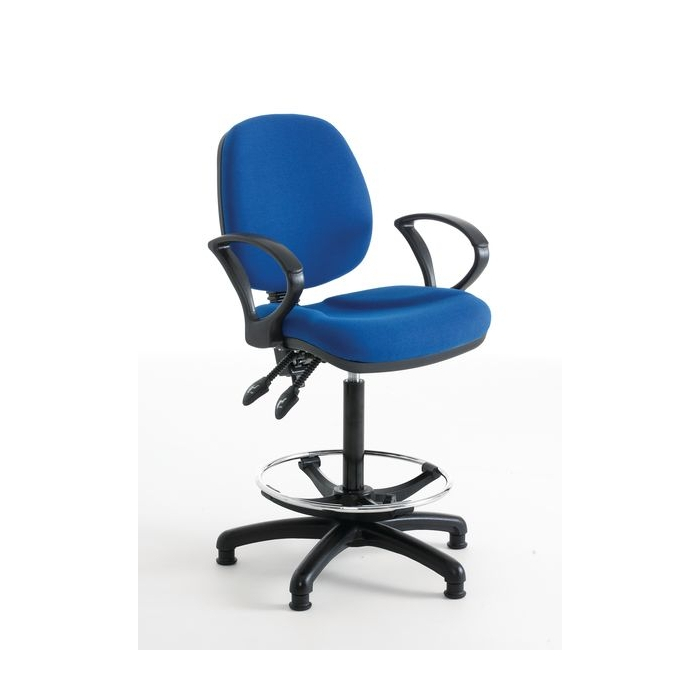 Padded Industrial Woollen Tweed Chair Blue