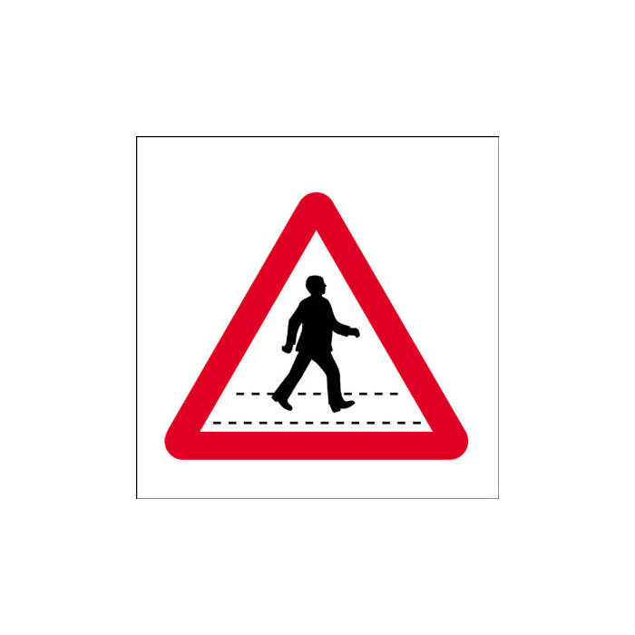 Pedestrians Crossing Works Stanchion Traffic Sign