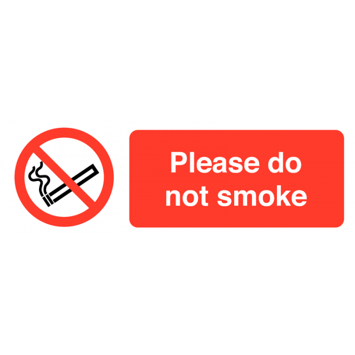 Please Do Not Smoke Self Adhesive On-the-Spot Safety Labels
