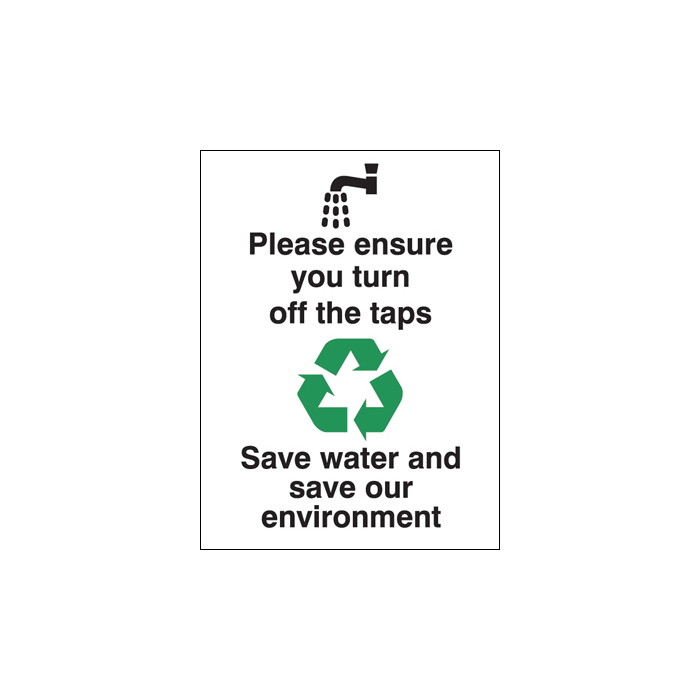 Please Ensure You Turn Off The Taps Sign