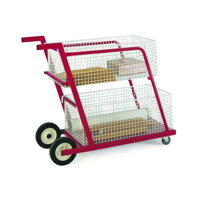 Post Distribution Trolley With 2 Plastic Coated Baskets