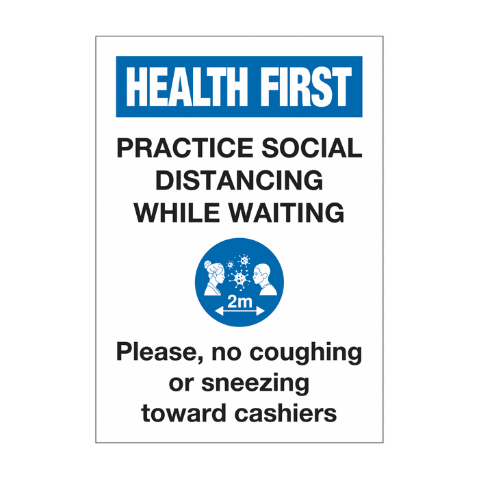 Practice Social Distancing While Waiting Signs