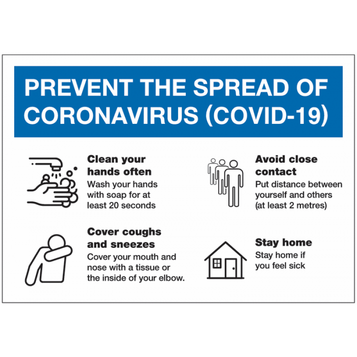 Prevent The Spread Of Coronavirus COVID-19 Signs