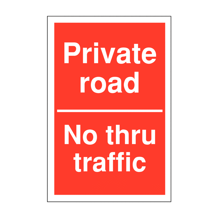 Private Road No Thru Traffic Car Park Security Signs