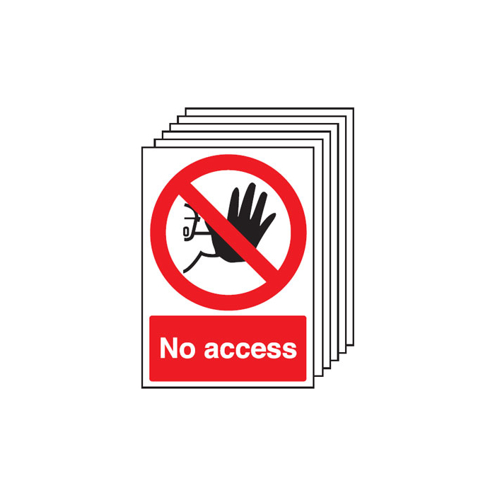 No Access Prohibition Pack Of 6 Signs