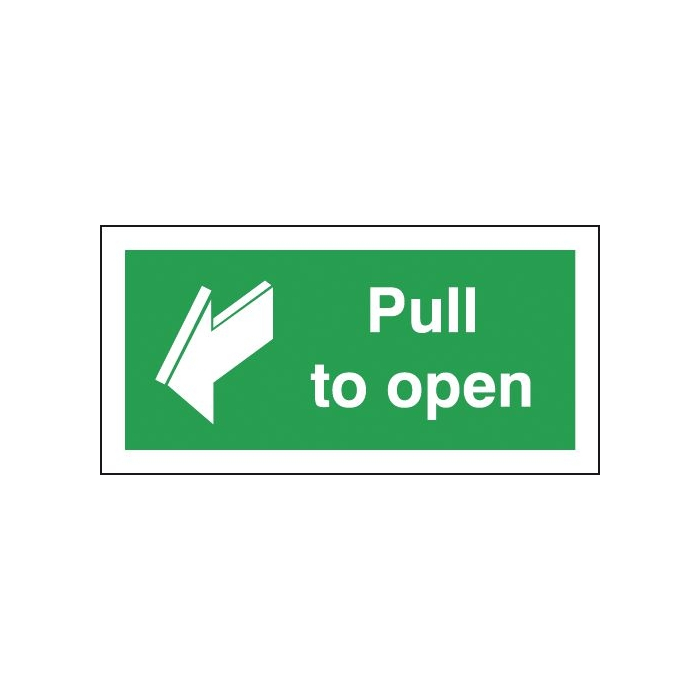 Pull To Open With Arrow Sign
