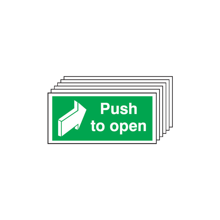 Push To Open Door Information Signs Pack Of 6
