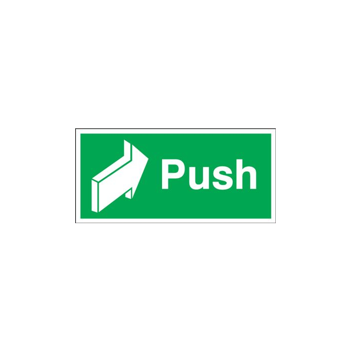 Safe Condition Push With Arrow Door Sign