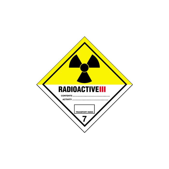 Radioactive III Hazard Warning Diamond Easy Peel