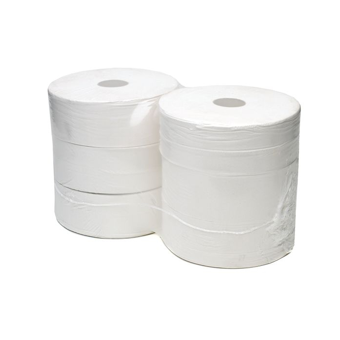 Pack Of 6 Jumbo Toilet Rolls Two Ply White