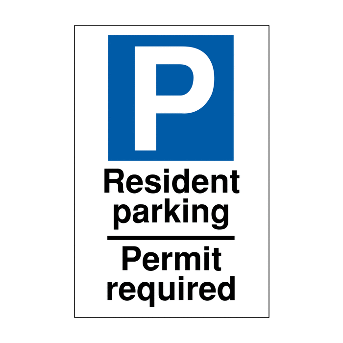 Resident Parking Permit Required Reserved Parking Signs