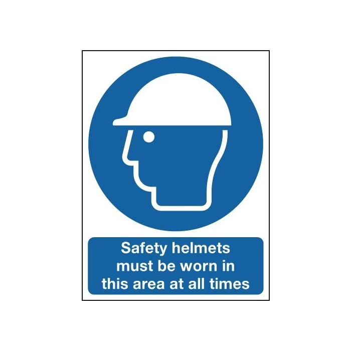 Safety Helmets Must Be Worn Aluminium Signs