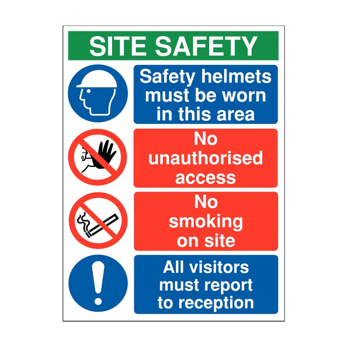 Safety Helmets Must Be Worn Construction Site Signs