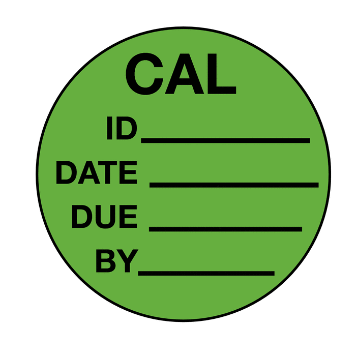 Cal ID Date Due By Small Calibration Labels