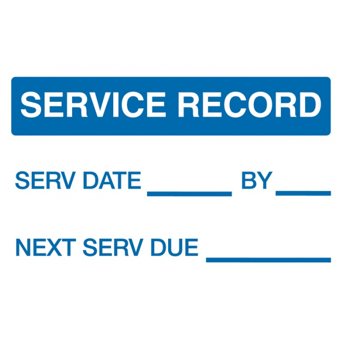 Service Record Quality Control Label In Vinyl Cloth