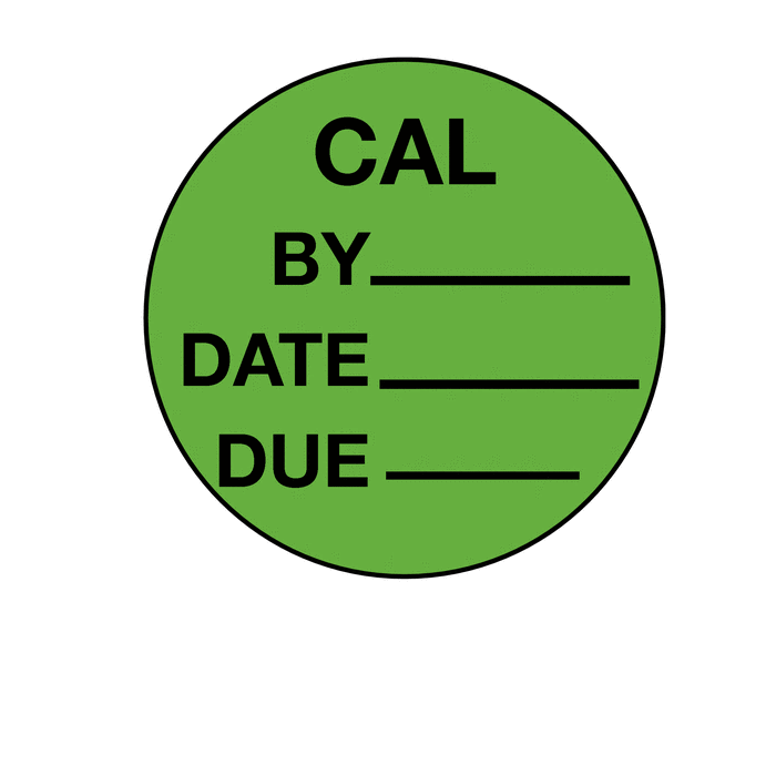 Cal By Date Due - Small Calibration Labels