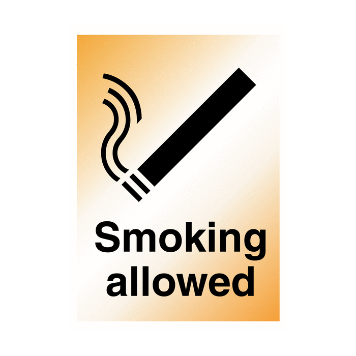 Smoking Allowed Brass Effect Sign