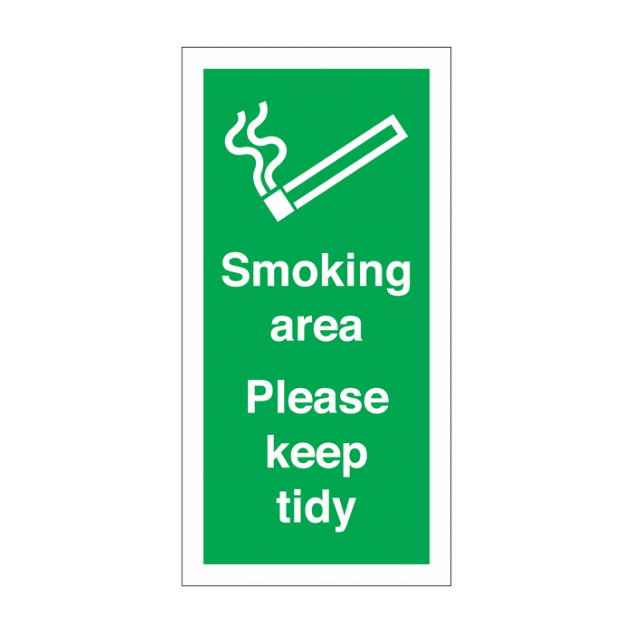 Smoking Area Please Keep Tidy Vinyl Safety Labels On-a-Roll