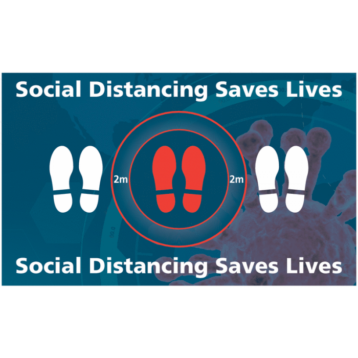 Social Distancing Saves Lives Rectangular Floor Signs