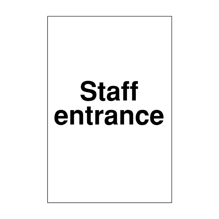 Staff Entrance Signs Staff Entrance Car Parking Signs