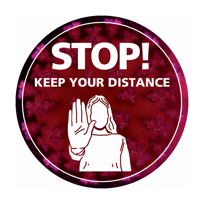 STOP! Keep Your Distance Social Distance Floor Signs