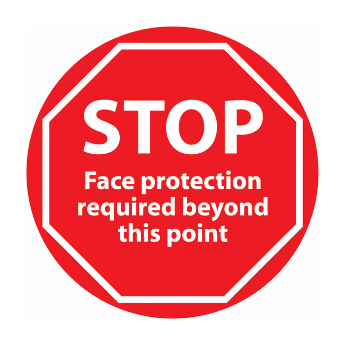 STOP Face Protection Required Beyond This Point Anti-Slip Floor Sign