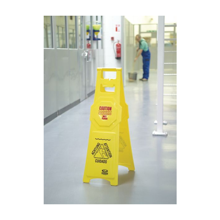 Tall Wet Floor Janitorial Double Sided Floor Stands