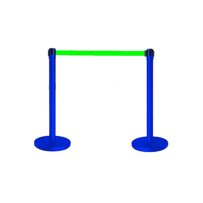 Tensabarrier® Blue Post With Green Webbing