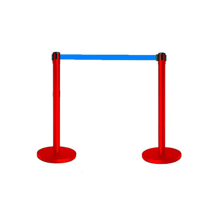 Tensabarrier® Red Post With Blue Webbing