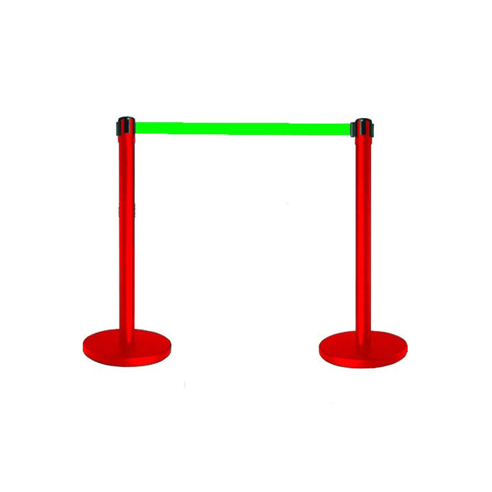 Tensabarrier® Red Post With Green Webbing