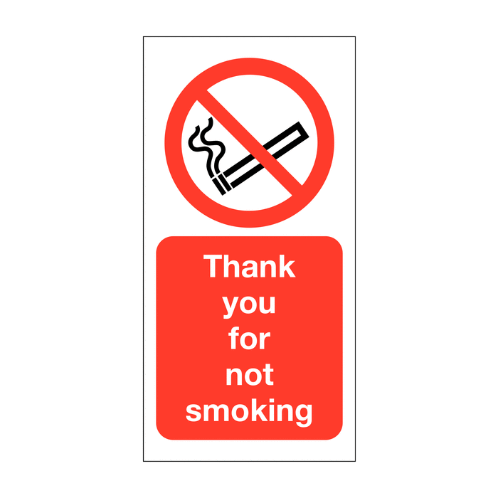 Thank You For Not Smoking Vinyl Safety Labels On-a-Roll