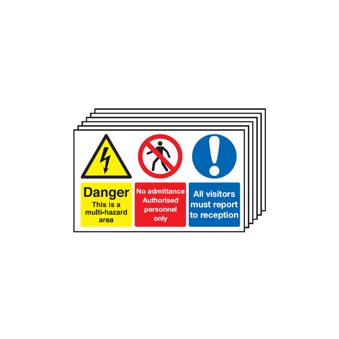 This Is A Multi-Hazard Area Multi-Message Sign 6 Pack