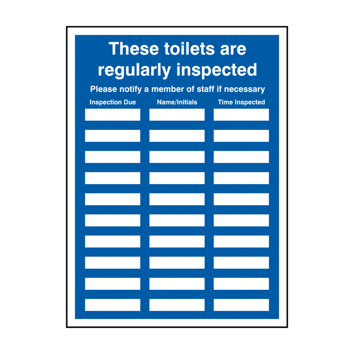 Toilet Inspection With 10 Updates Sign Holder