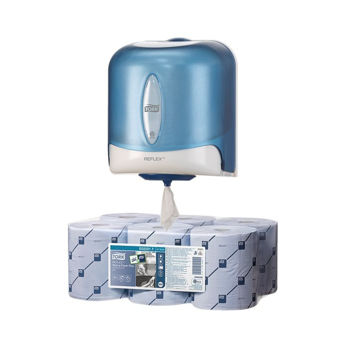 Tork® Reflex With Blue Paper And FREE Blue Dispenser