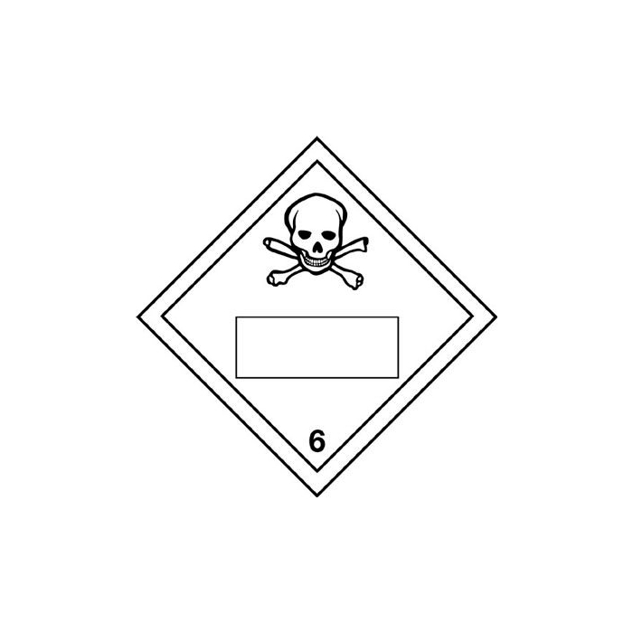 Toxic And Number 6 Hazard Warning Diamond Placards