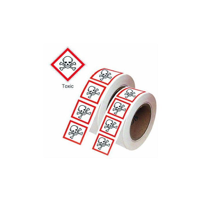 Toxic GHS Symbols On-a-Roll Of 250