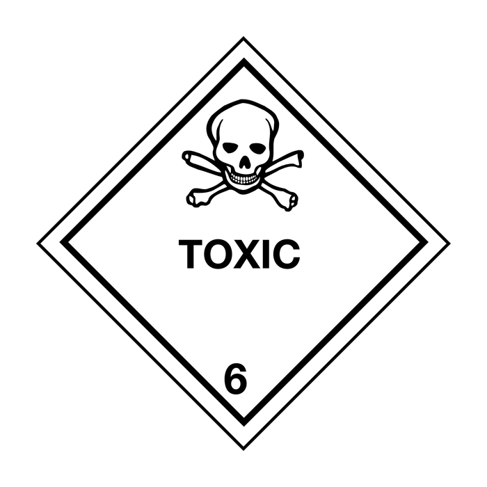 Toxic And Number 6 Hazard Warning Diamonds On-a-Roll