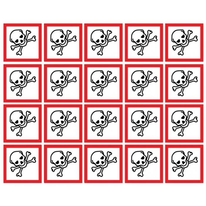 GHS Symbols On-a-Sheet  With Toxic Symbol