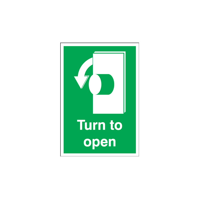 Turn Anti Clockwise To Open Sign