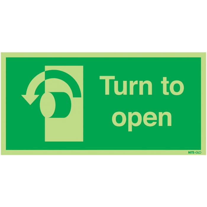 Turn To Open Anti-Clockwise Sign