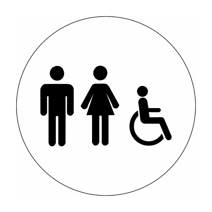 Unisex Accessible Symbol Washroom Sign