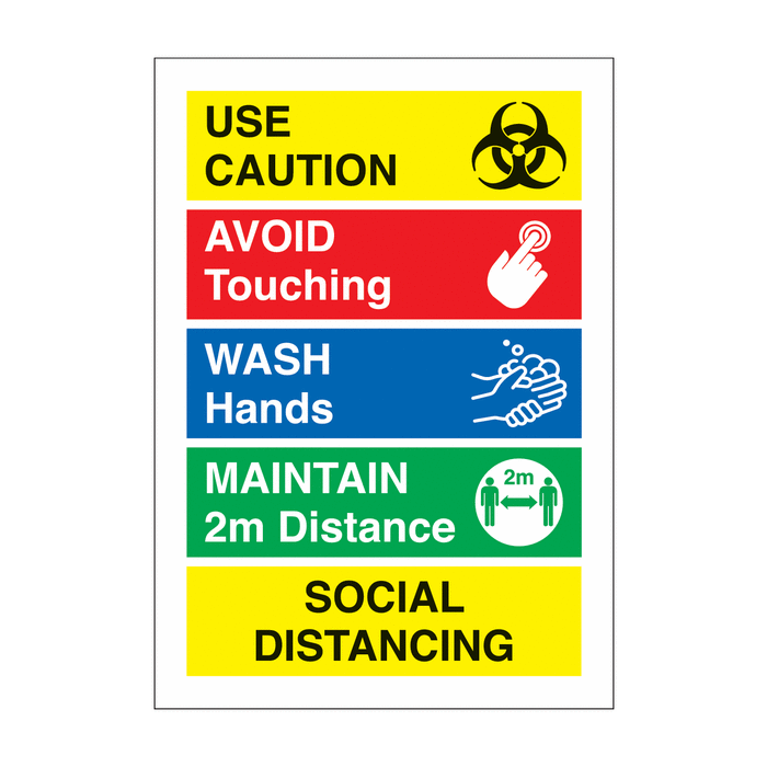 Use Caution Social Distancing Signs