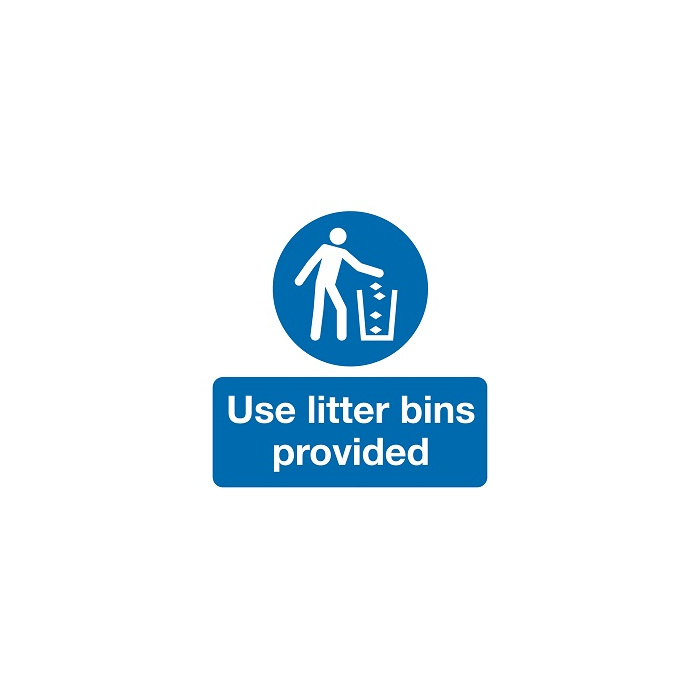Use Litter Bins Provided Mandatory Safety Label Pack