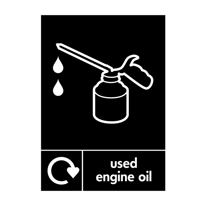 Used Engine Oil Waste Recycling Sign