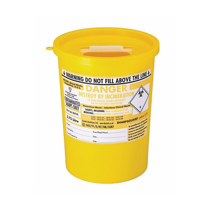 Sharps Hazardous Waste Disposal Box 3.75 Litres