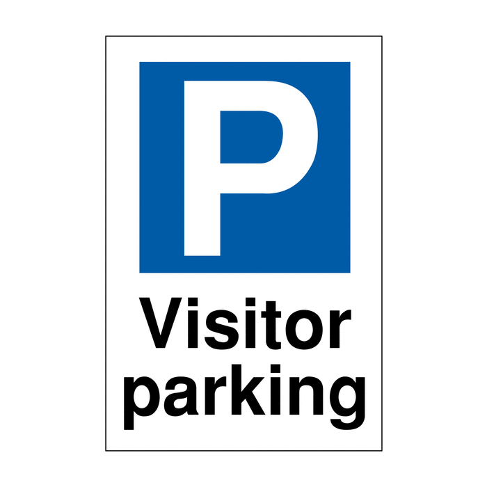 Visitor Parking Signs Plastic Material Fixing Bolted