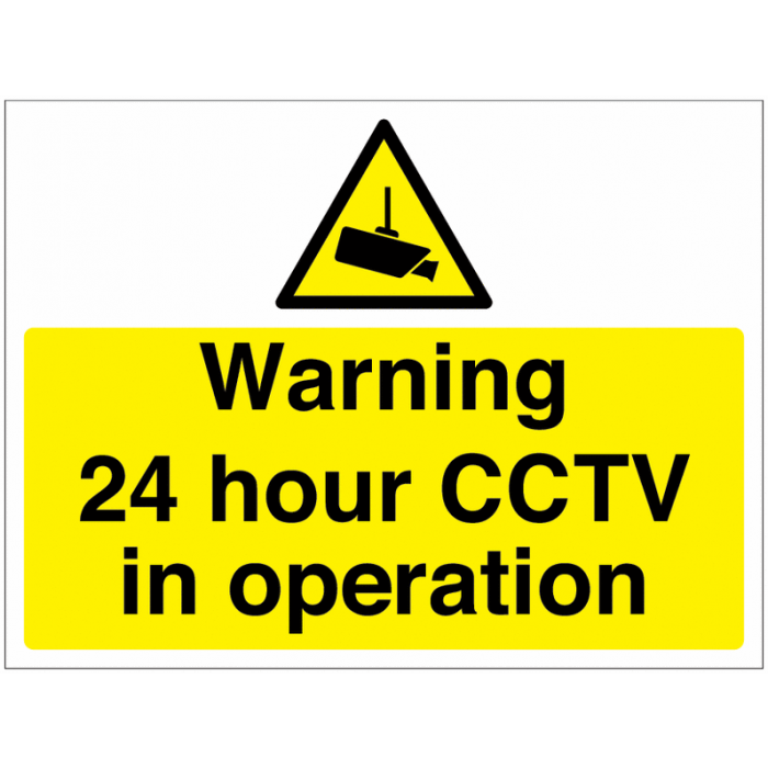 Warning 24 Hour CCTV In Operation Sign