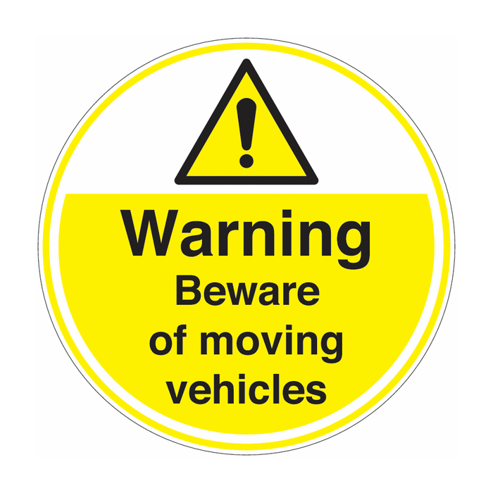 Warning Beware of Moving Vehicles Anti Slip Floor Signs