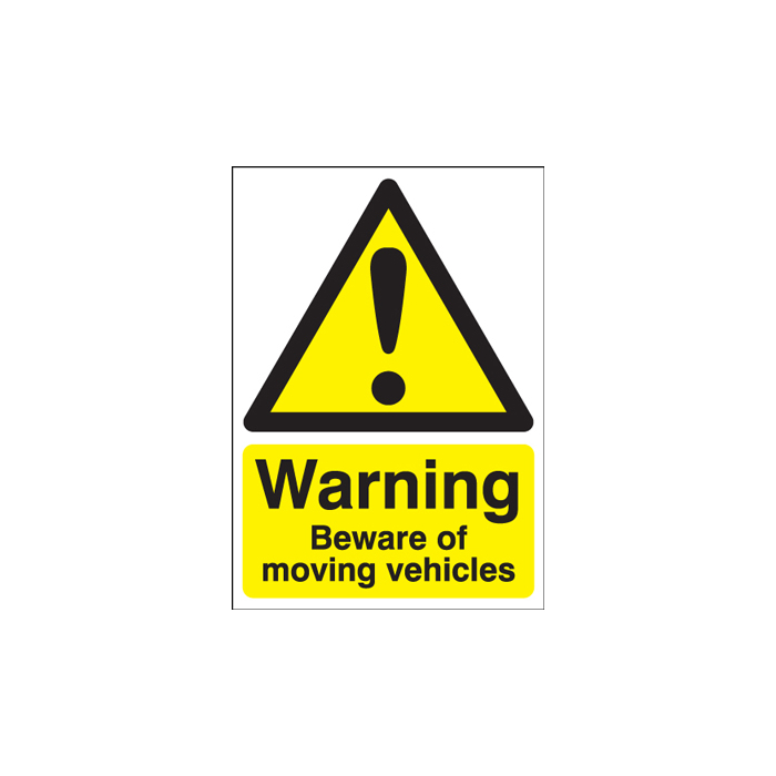 Warning Beware Of Moving Vehicles Sign