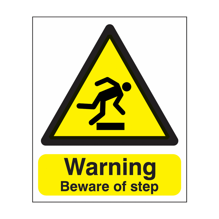 Warning Beware Of Step Reflective Hazard Signs